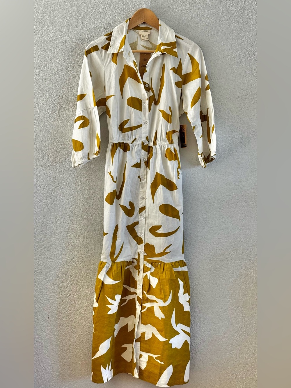 NAOO Button-Front Maxi Shirt Dress NWT Size Large